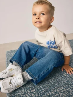 Next Dark Blue Denim Wide Leg Jeans (3mths-7yrs)^BOY Jeans & Joggers|Jeans