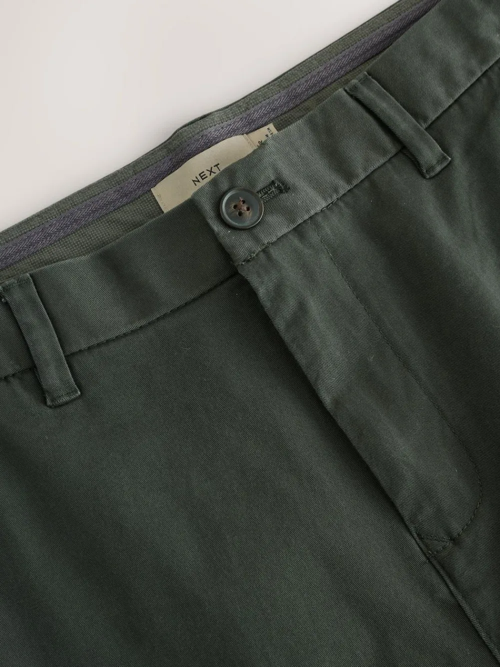 Next Dark Green Straight Fit Stretch Chinos Trousers^ Pants & Chinos