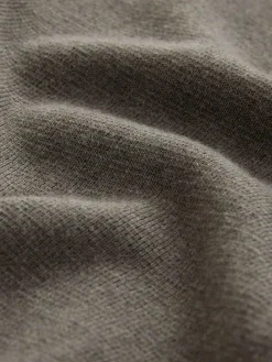 New Next Dark Stone Plain N.Premium Regular Fit 100% Cotton Premium Quarter Zip Jumper