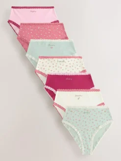 Sale Next High Waist High Leg Cotton and Lace Knickers 7 Pack Days Of The Week