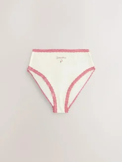 Sale Next High Waist High Leg Cotton and Lace Knickers 7 Pack Days Of The Week