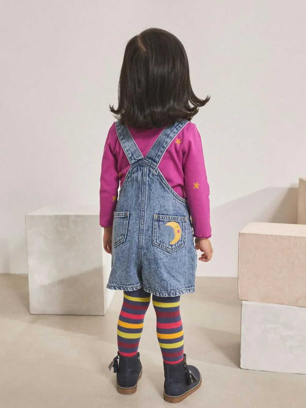 Next Denim Cosmic Dungarees Set (3mths-7yrs)