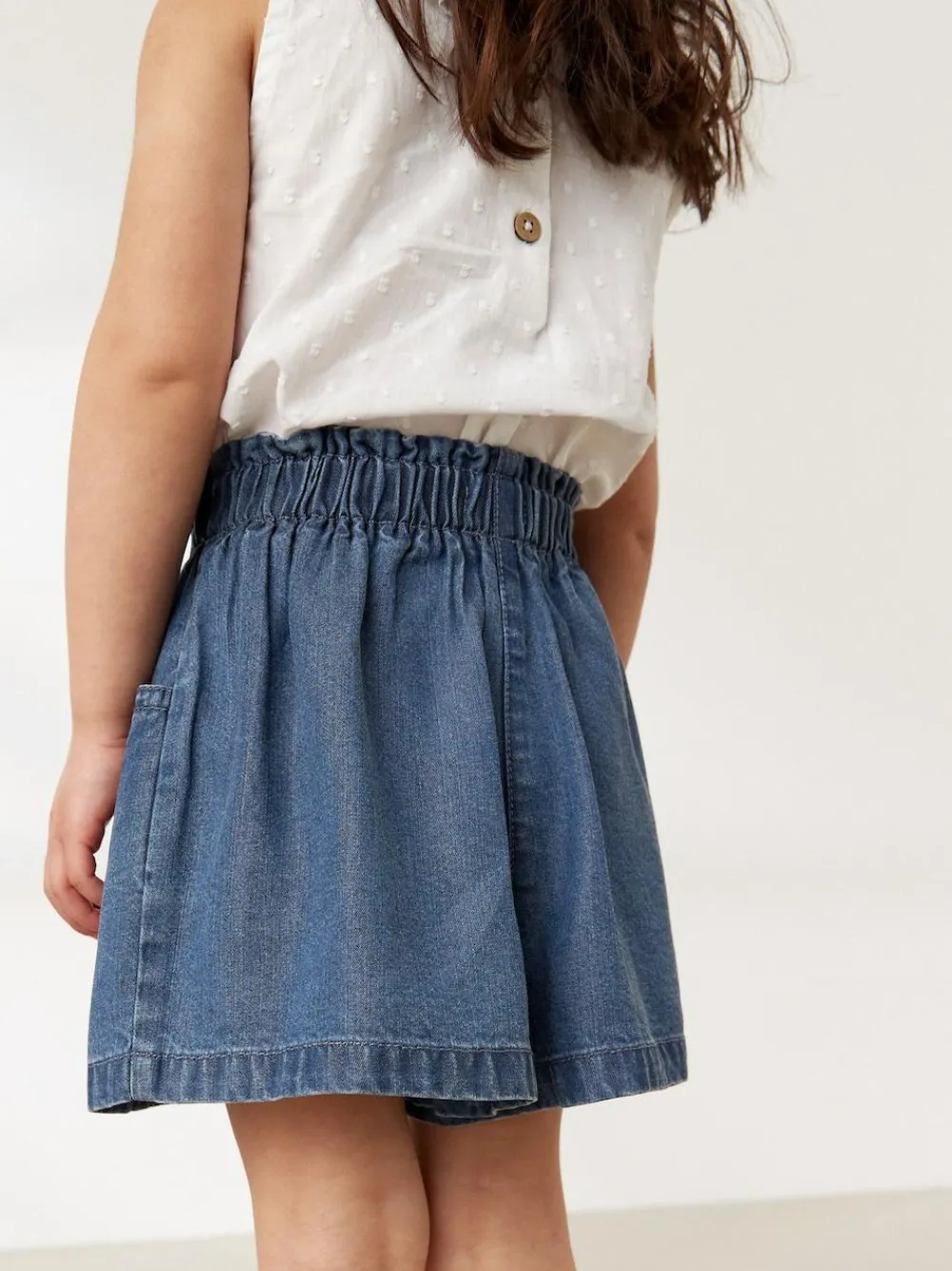 Outlet Next Button Shorts (3mths-7yrs) Denim Dark Wash