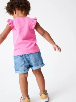Next Denim Dark Wash Elasticated Waist Shorts (3mths-10yrs)