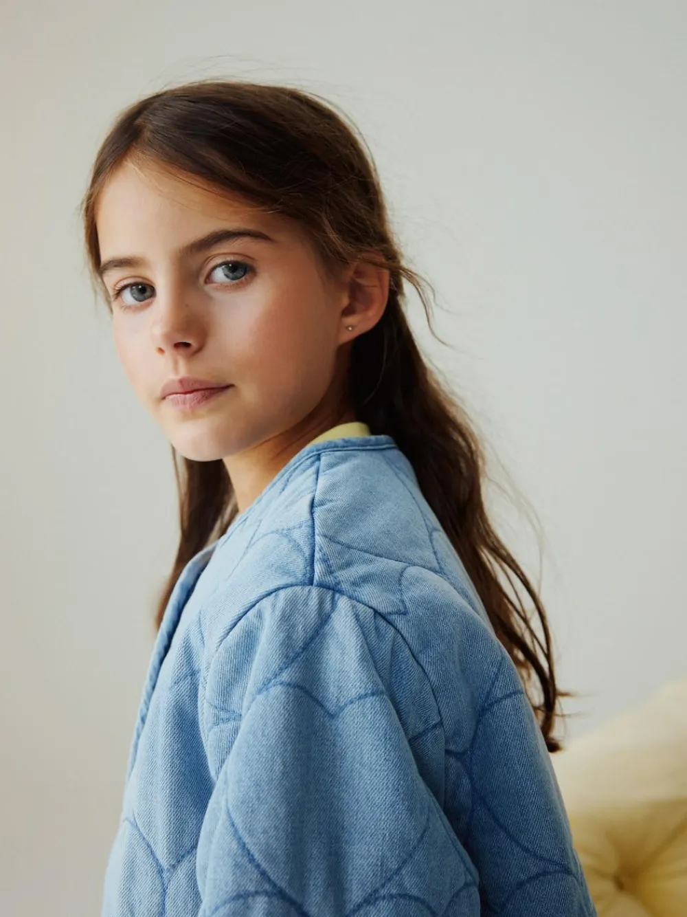 Hot Next Quilted Jacket (3-16yrs) Denim Heart