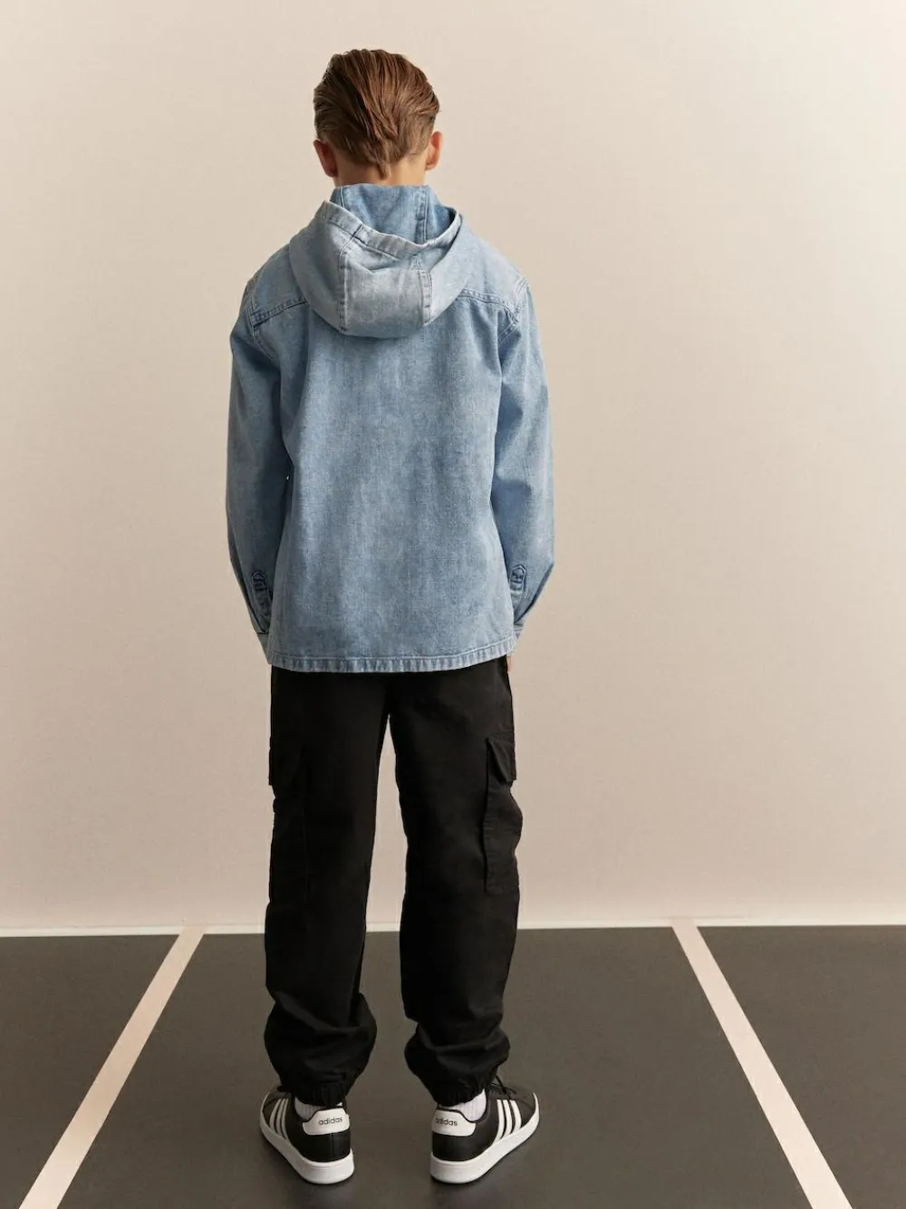 Discount Next Overshirt 100% Cotton Zip Through Hoodie (3-16yrs) Denim Lightwash