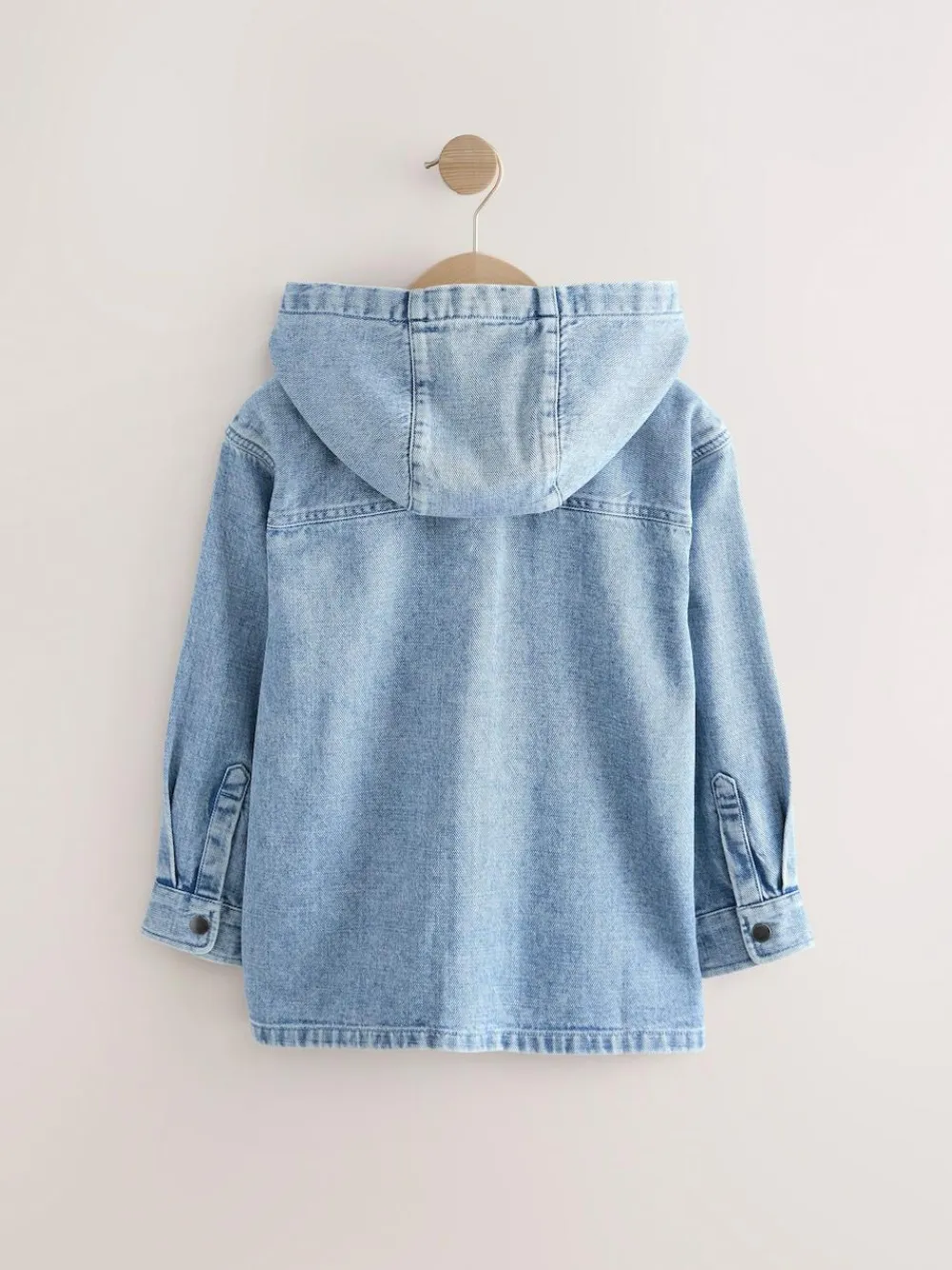 Discount Next Overshirt 100% Cotton Zip Through Hoodie (3-16yrs) Denim Lightwash