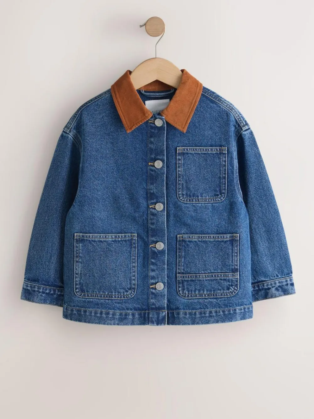 Online Next Cord Collar Jacket (3-16yrs) Denim Mid Blue