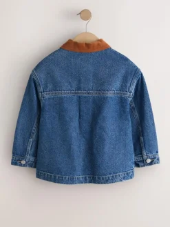Online Next Cord Collar Jacket (3-16yrs) Denim Mid Blue