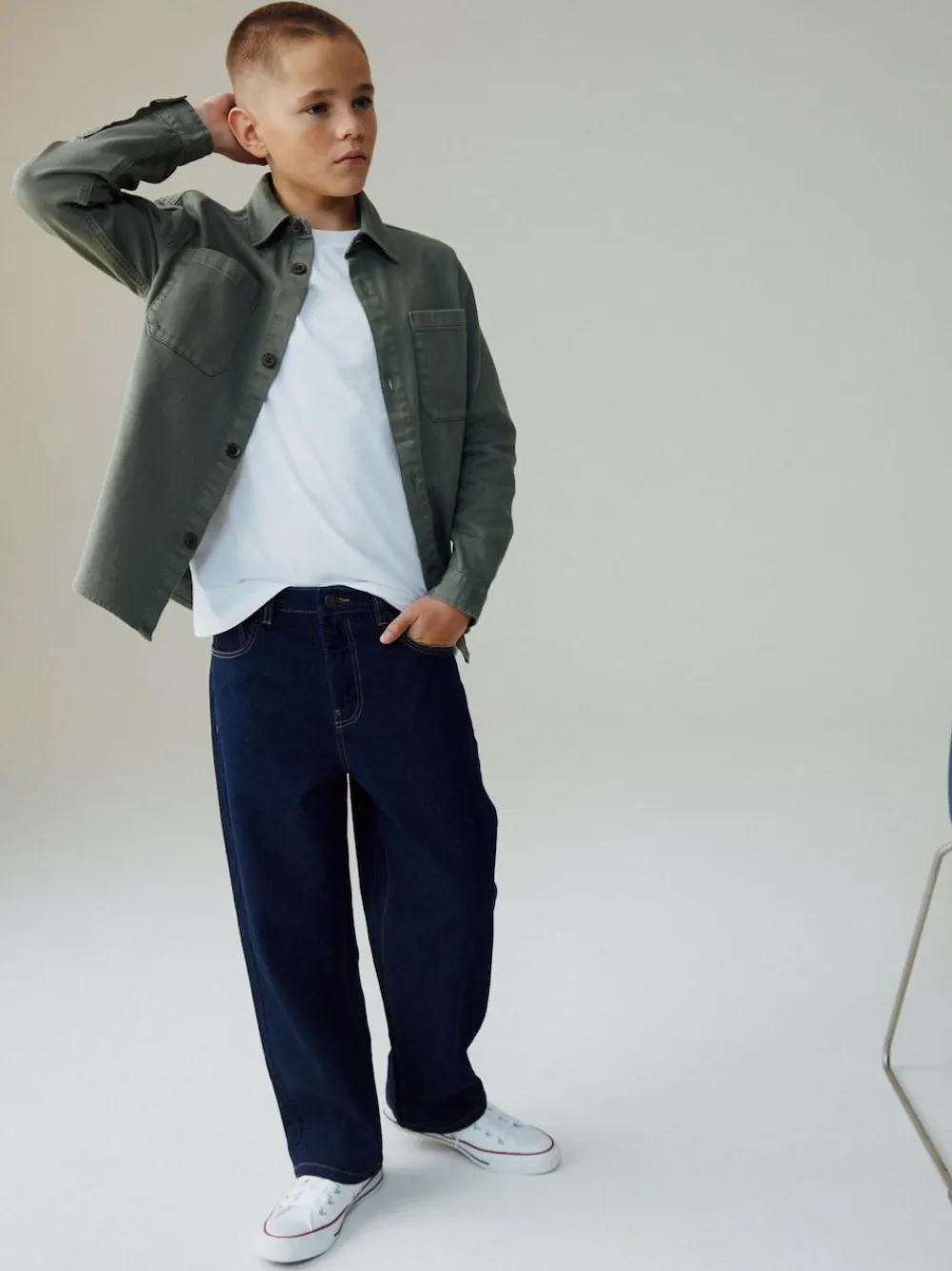Next Denim Rinse Wide Fit Authentic Jeans (3-16yrs)^BOY Jeans|Jeans