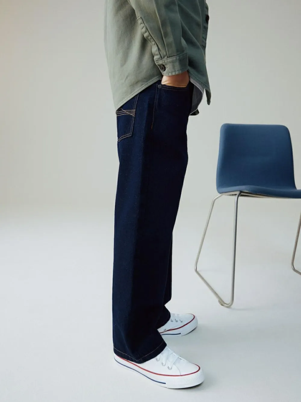 Next Denim Rinse Wide Fit Authentic Jeans (3-16yrs)^BOY Jeans|Jeans