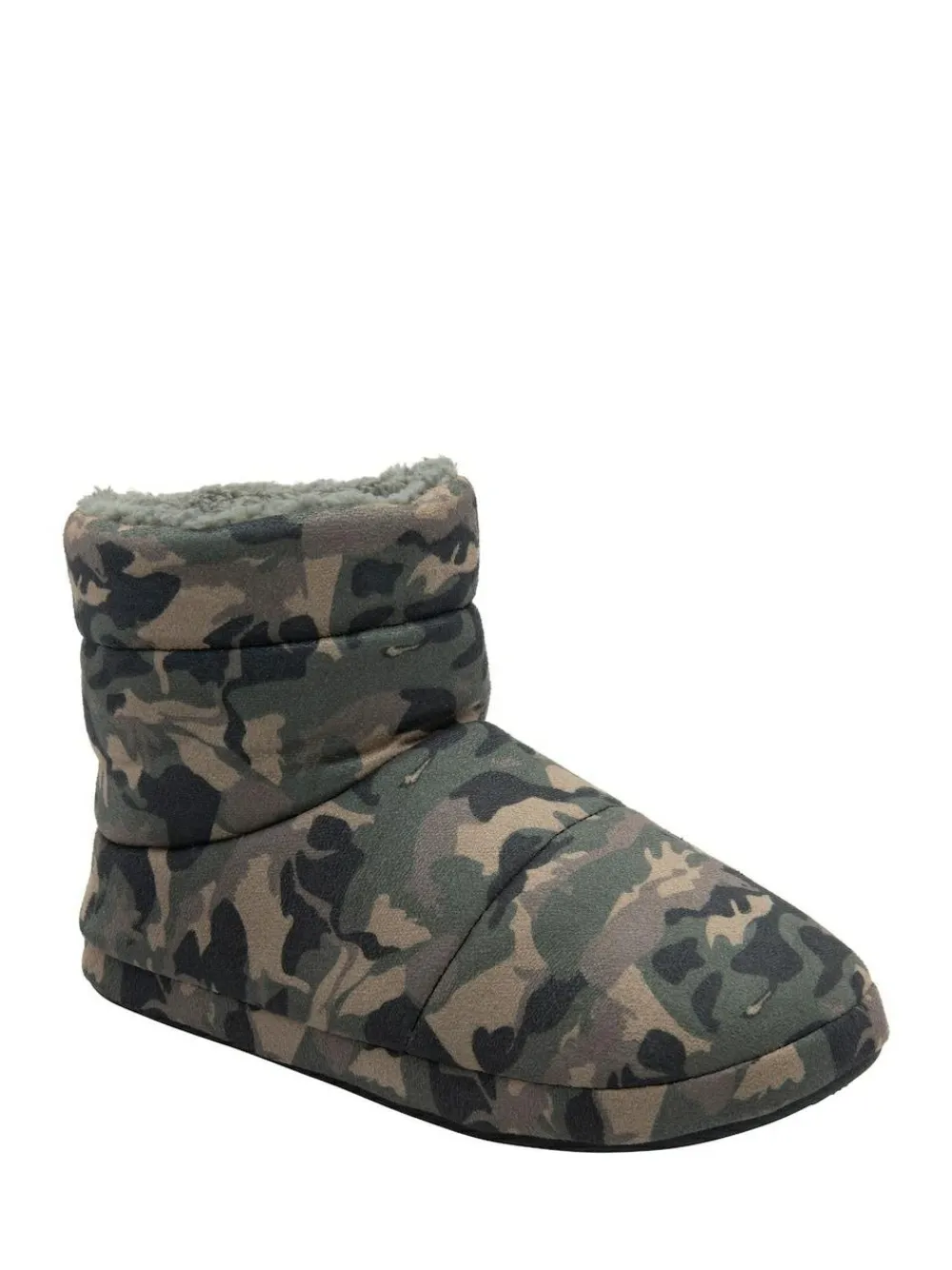 Dunlop Green Mens Faux Fur Lined Boot Slippers^ Slippers|Slippers