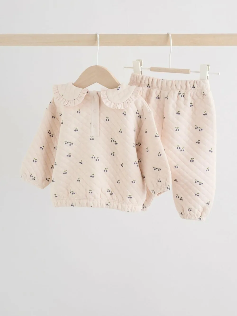 Next Ecru Baby Quilted Sweatshirt and Trousers Set 2 Piece (0mths-2yrs)^ Sets & Co-Ords|Sets & Co-Ords