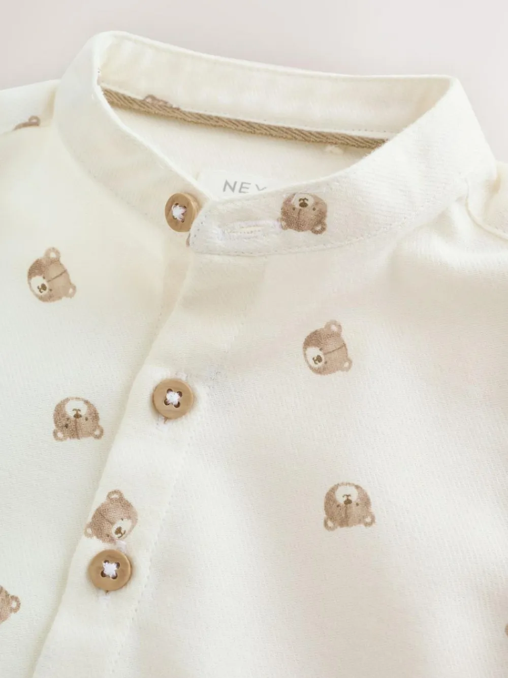 Next Long Sleeve Grandad Collar All-Over Print Character Shirt (3mths-7yrs)^BOY Suits & Vest|Shirts