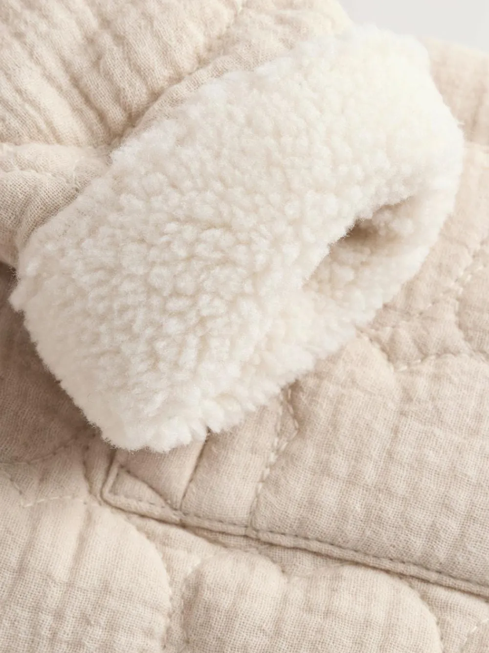 Next Ecru Bear Print Quilted Baby Zip Through Jacket^BOY Unisex|Baby Winter Clothing