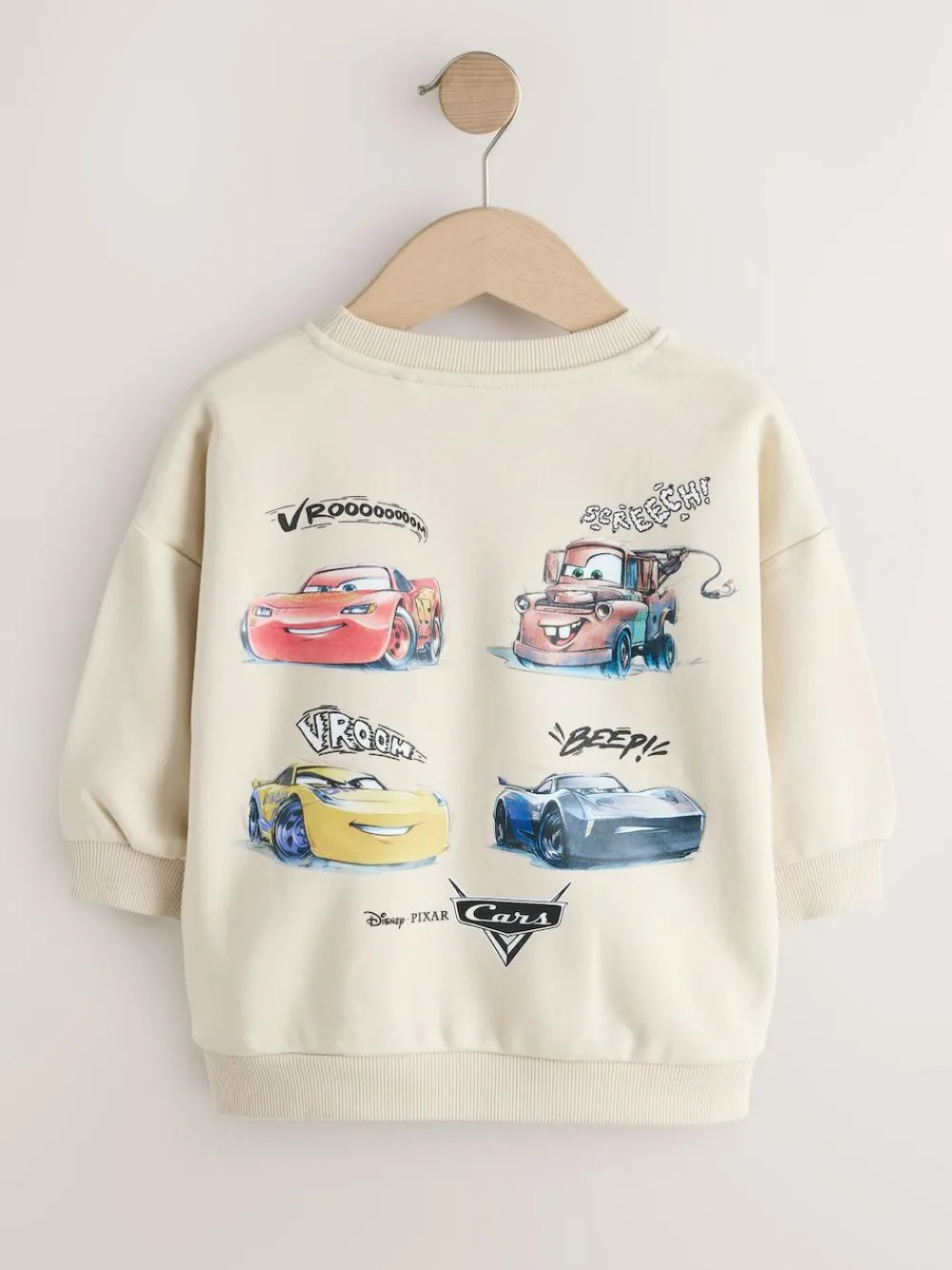 Hot Next Ecru Cars Printed Sweatshirt (6mths-7yrs)