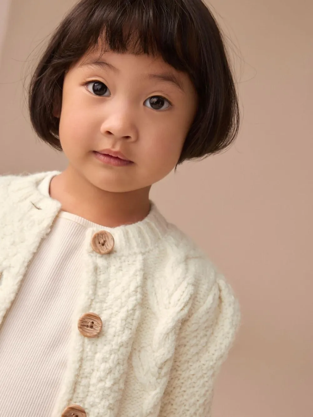 Next Chunky Knit Bobble Cardigan (3mths-10yrs) Ecru