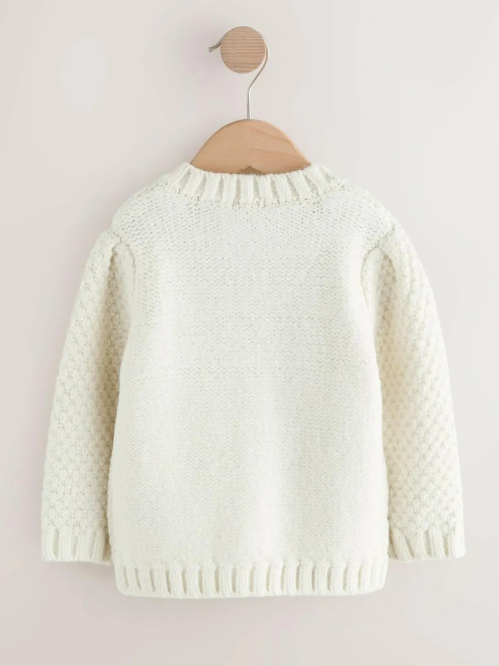 Next Chunky Knit Bobble Cardigan (3mths-10yrs) Ecru