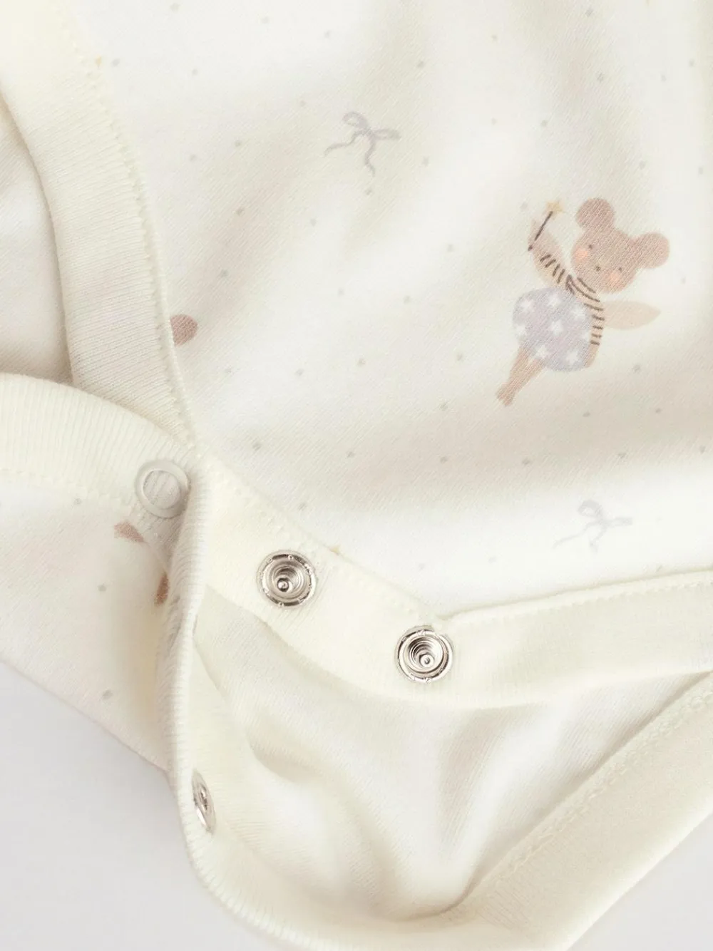 Hot Next Ecru Fairy Mouse 5 Pack Long Sleeve Baby Bodysuits