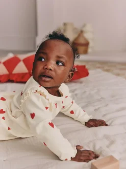 Next Baby Top and Leggings 2 Piece Set (0mths-2yrs) Ecru Hearts