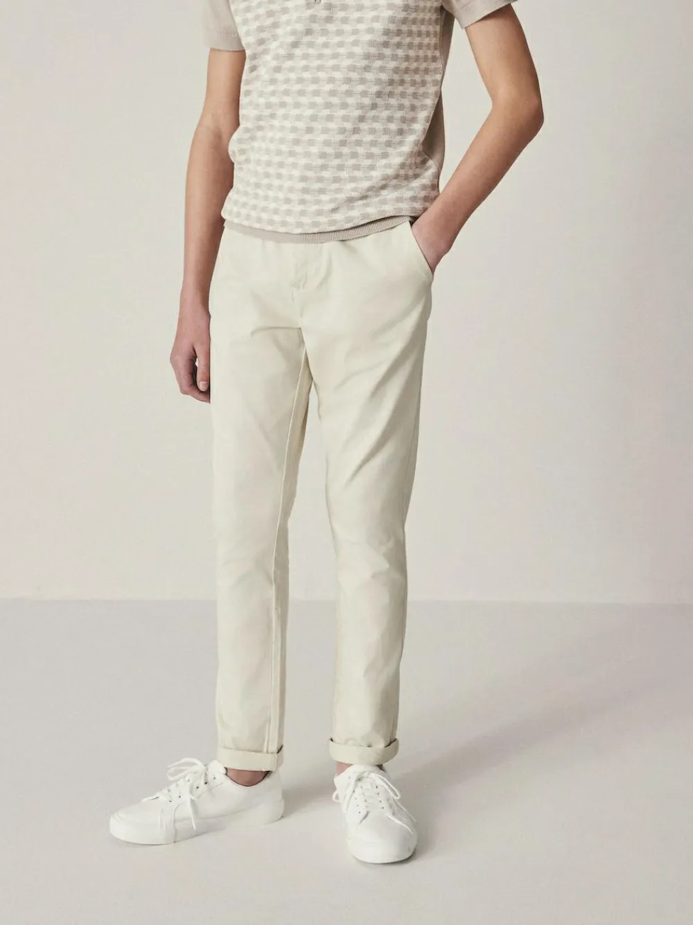 Discount Next Ecru Neutral Skinny Fit Stretch Chino Trousers (3-17yrs)