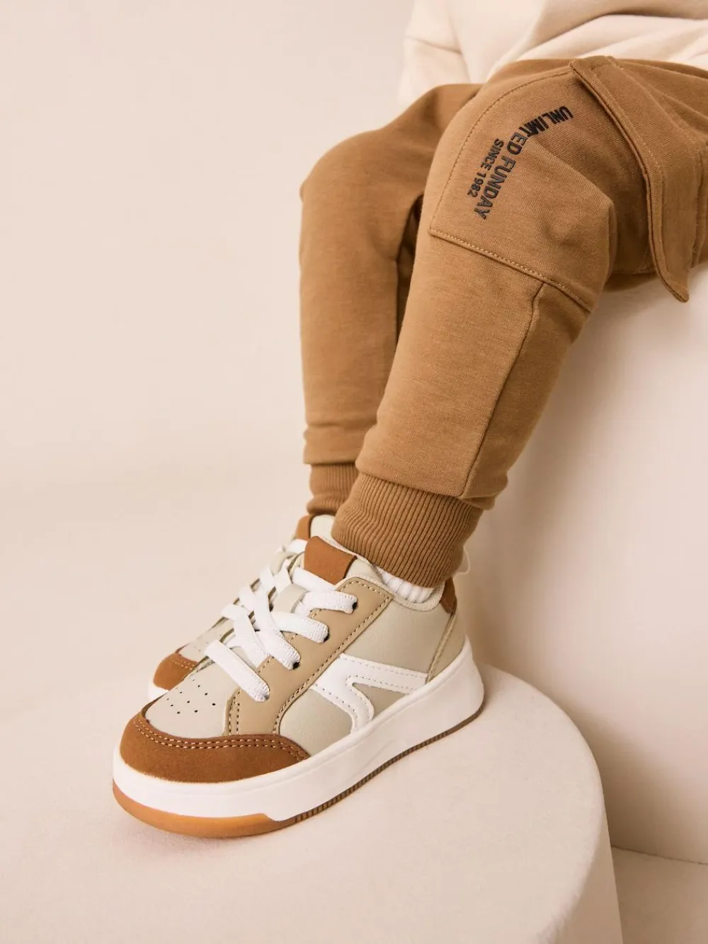 Online Next Utility Sweatshirt and Super Skinny Joggers Set (3mths-7yrs) Ecru Off White