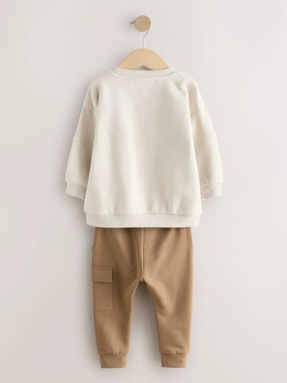 Online Next Utility Sweatshirt and Super Skinny Joggers Set (3mths-7yrs) Ecru Off White