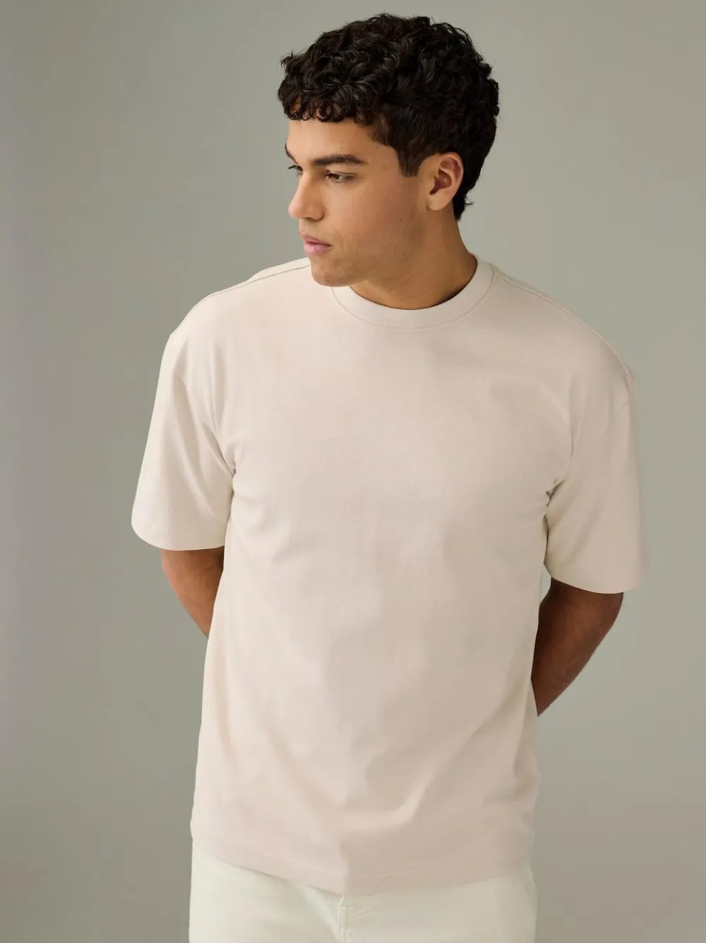 Next Ecru White/Green/Rust Red Relaxed Fit Heavyweight T-Shirts 3 Pack^ Tops & T-Shirts
