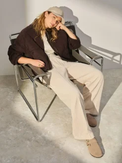 Next Ecru Wide Leg Soft Cord Trousers^Women Nightwear|Pants