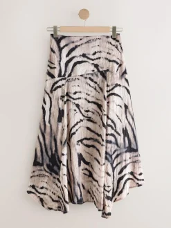 Next Crinkle Satin Asymetric Midi Skirt^Women Skirts