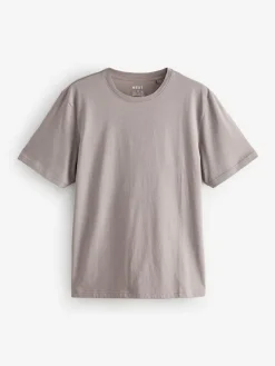 Next Ecru/Blue/Green/Neutral Mushroom/Grey/Stone Regular Fit Essential Cotton T-Shirts 6 Pack^ Nightwear|Tops & T-Shirts