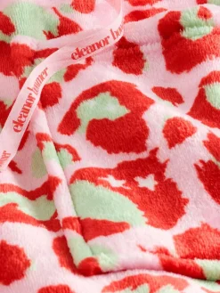 Eleanor Bowmer Leopard Print Fleece Robe^Women Bathrobes
