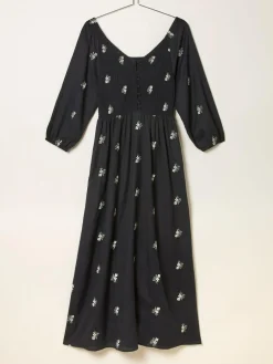 Fat Face FatFace Adele Black Embroidered Midi Dress^Women Midi Dresses|Dresses
