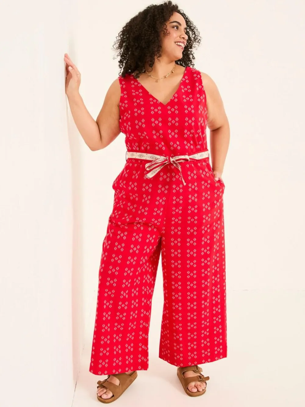 Fat Face FatFace Aeran Red Jacquard Jumpsuit^Women Jumpsuits & Playsuits