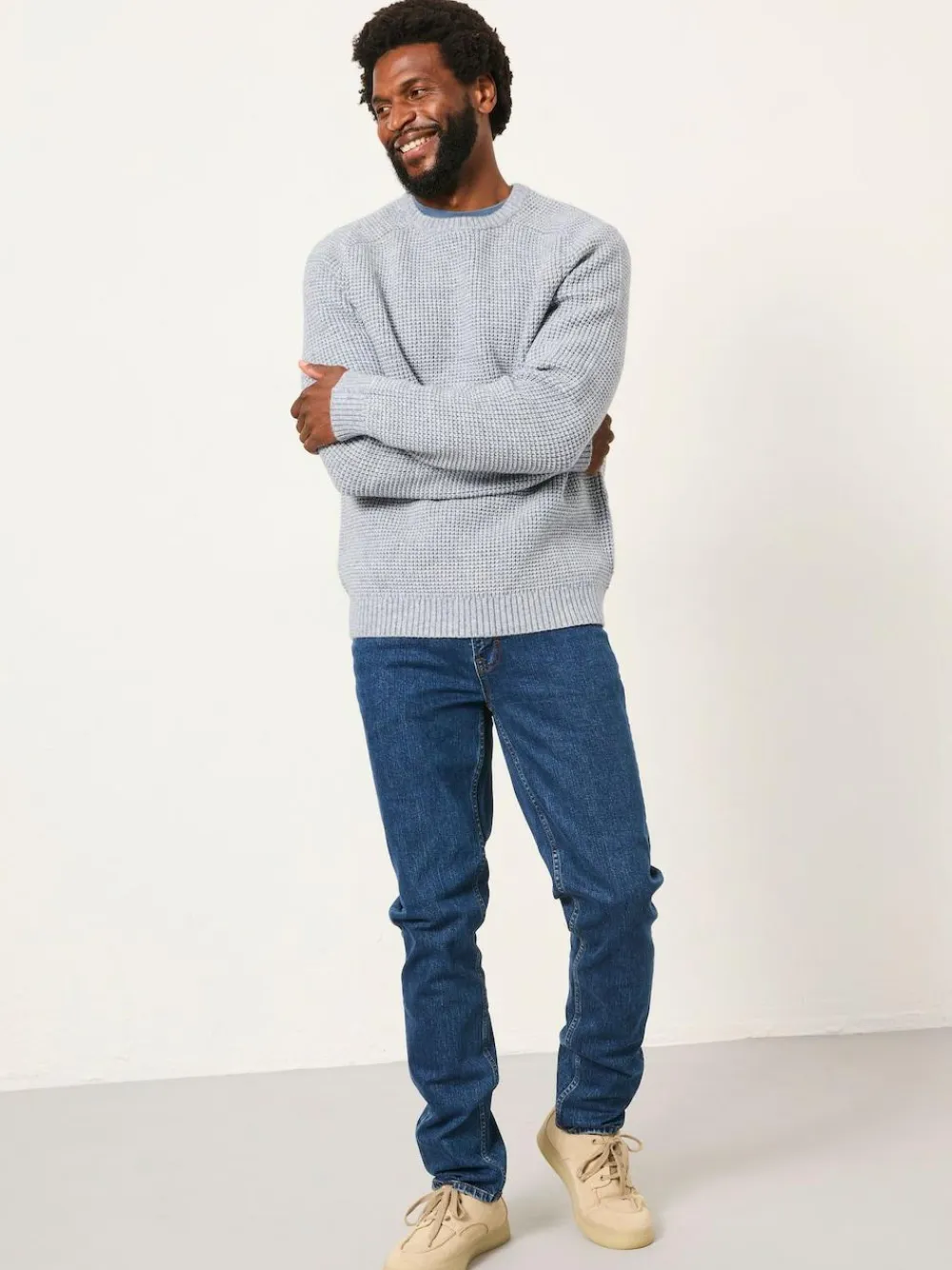 Fat Face FatFace Bourton Light Blue Knitted Crew Neck Jumper^ Knitwear|Knitwear