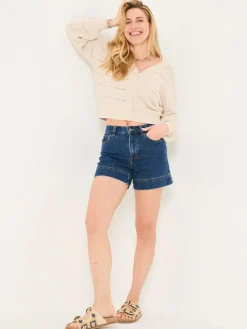 Hot Fat Face FatFace Broadway 100% Cotton Denim Shorts Denim Vintage