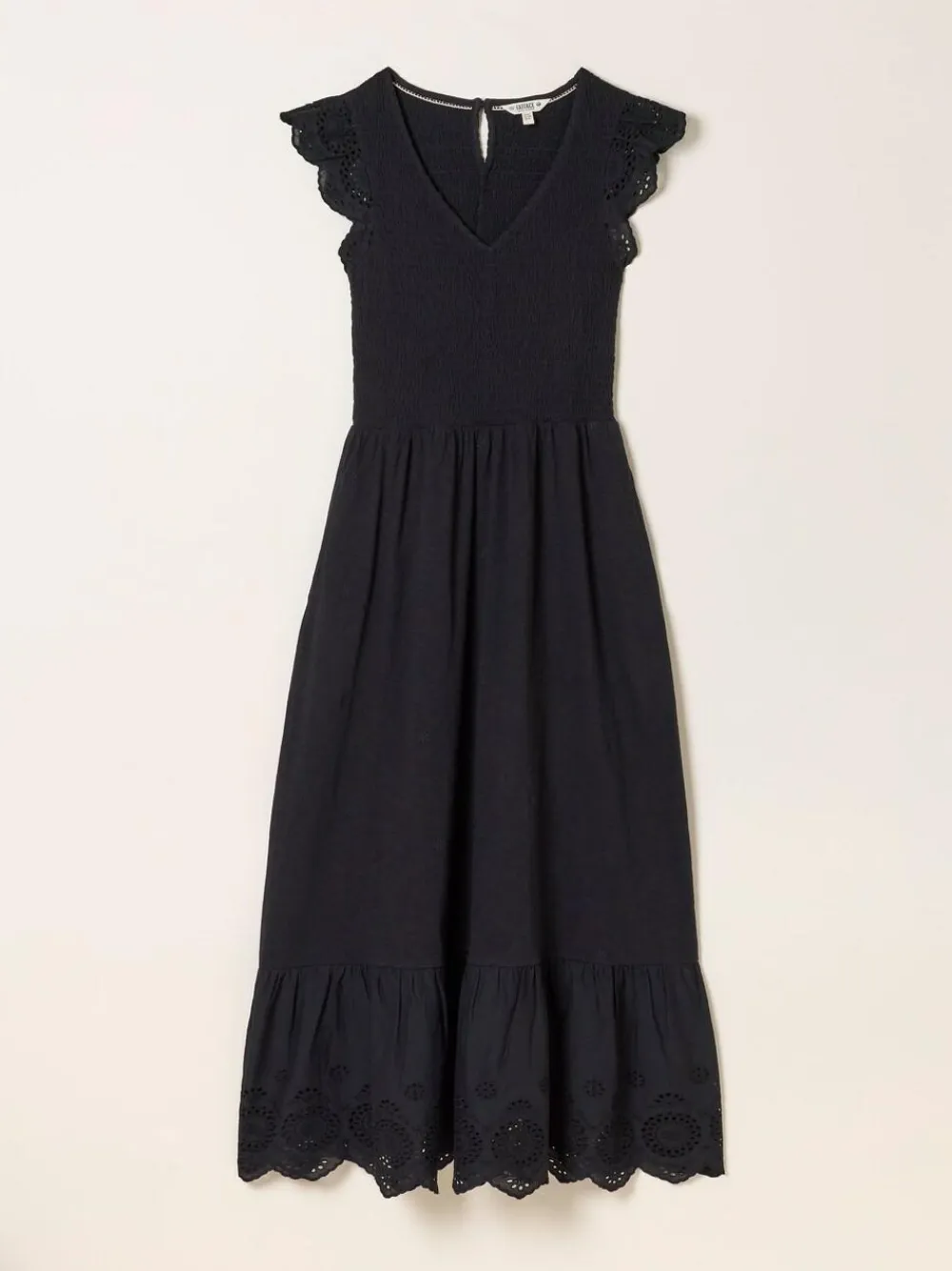 Discount Fat Face FatFace Demi Black Petite Jersey Midi Dress