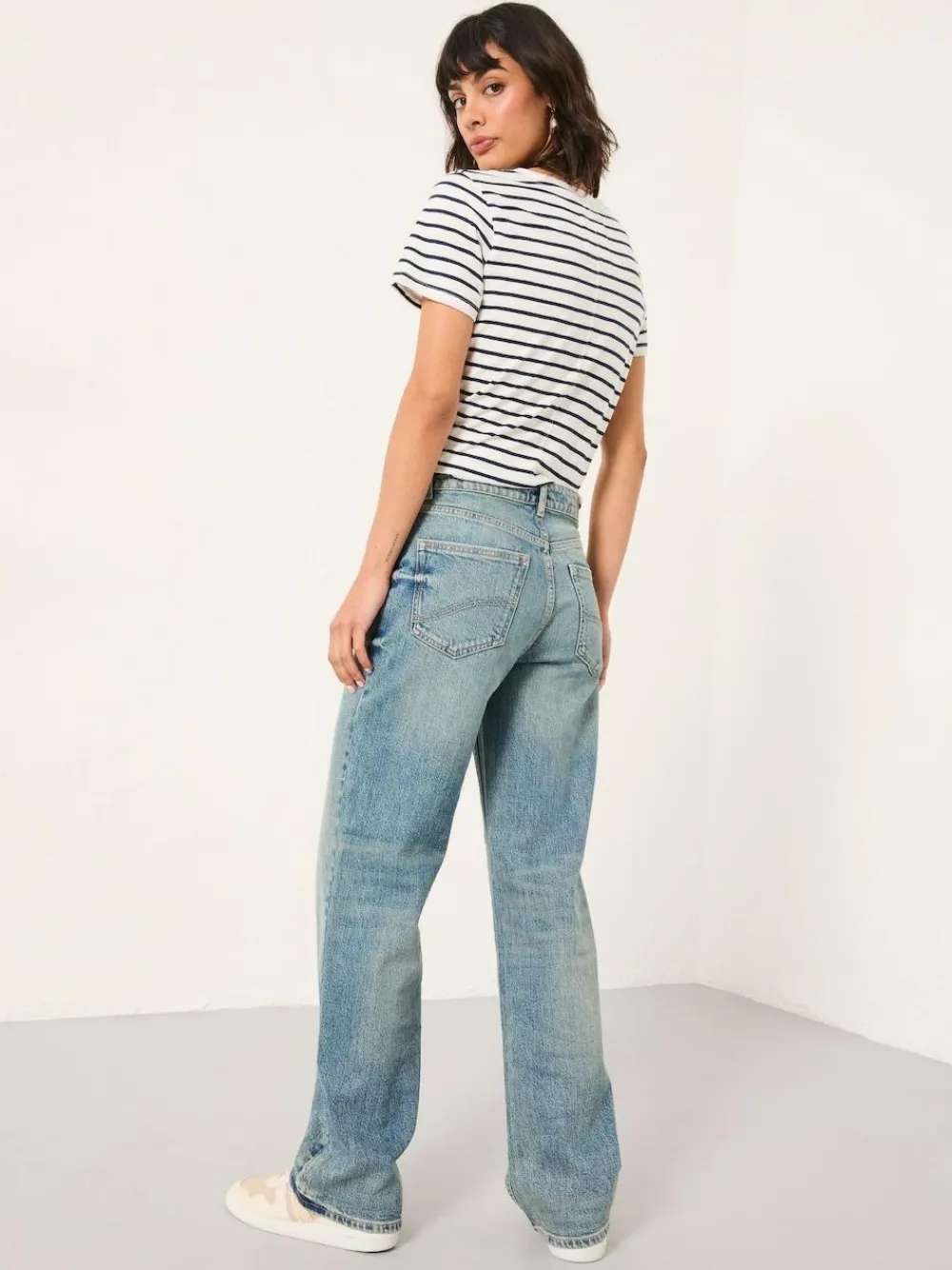 Fat Face FatFace Filby Relaxed Straight Jeans Bleach Wash Denim