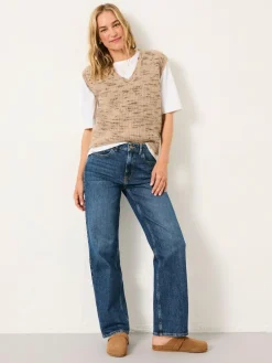 Discount Fat Face FatFace Filby Relaxed Straight Jeans Blue Denim