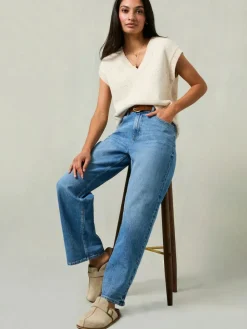 Outlet Fat Face FatFace Filby Light Wash Relaxed Straight Jeans