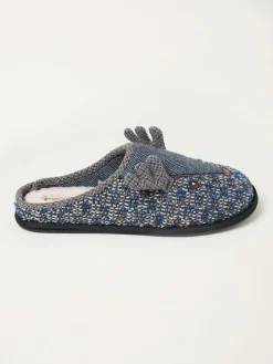 Clearance Fat Face FatFace Grey Spencer Stag Slipper