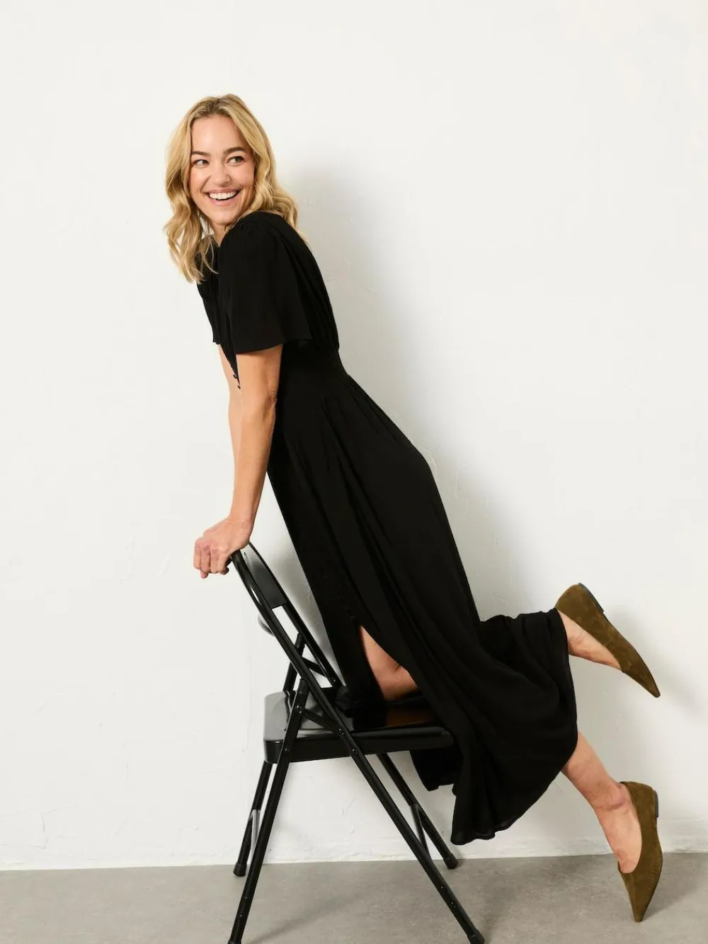 Hot Fat Face FatFace Livvy Midi Dress Black