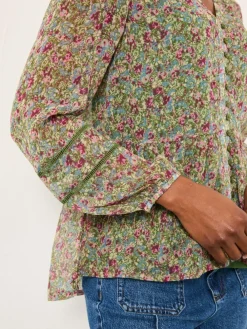 Fat Face FatFace Mel Green Ditsy Garden Blouse^Women Tops & T-Shirts|Blouses & Shirts