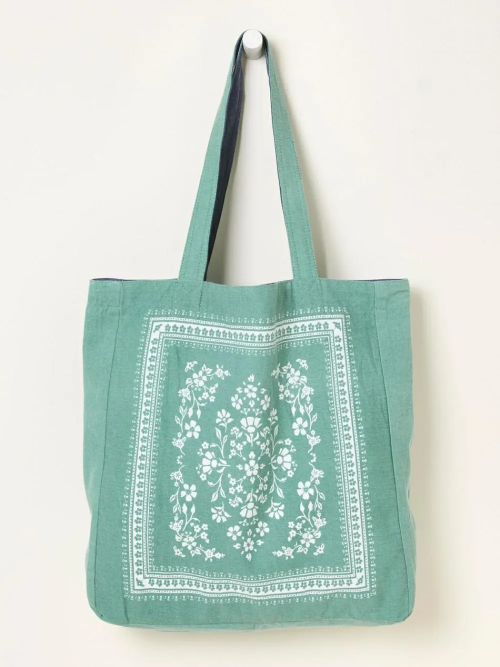 Fat Face FatFace Navy Floral Reversible Tote Bag^Women Bags