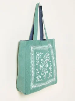 Fat Face FatFace Navy Floral Reversible Tote Bag^Women Bags