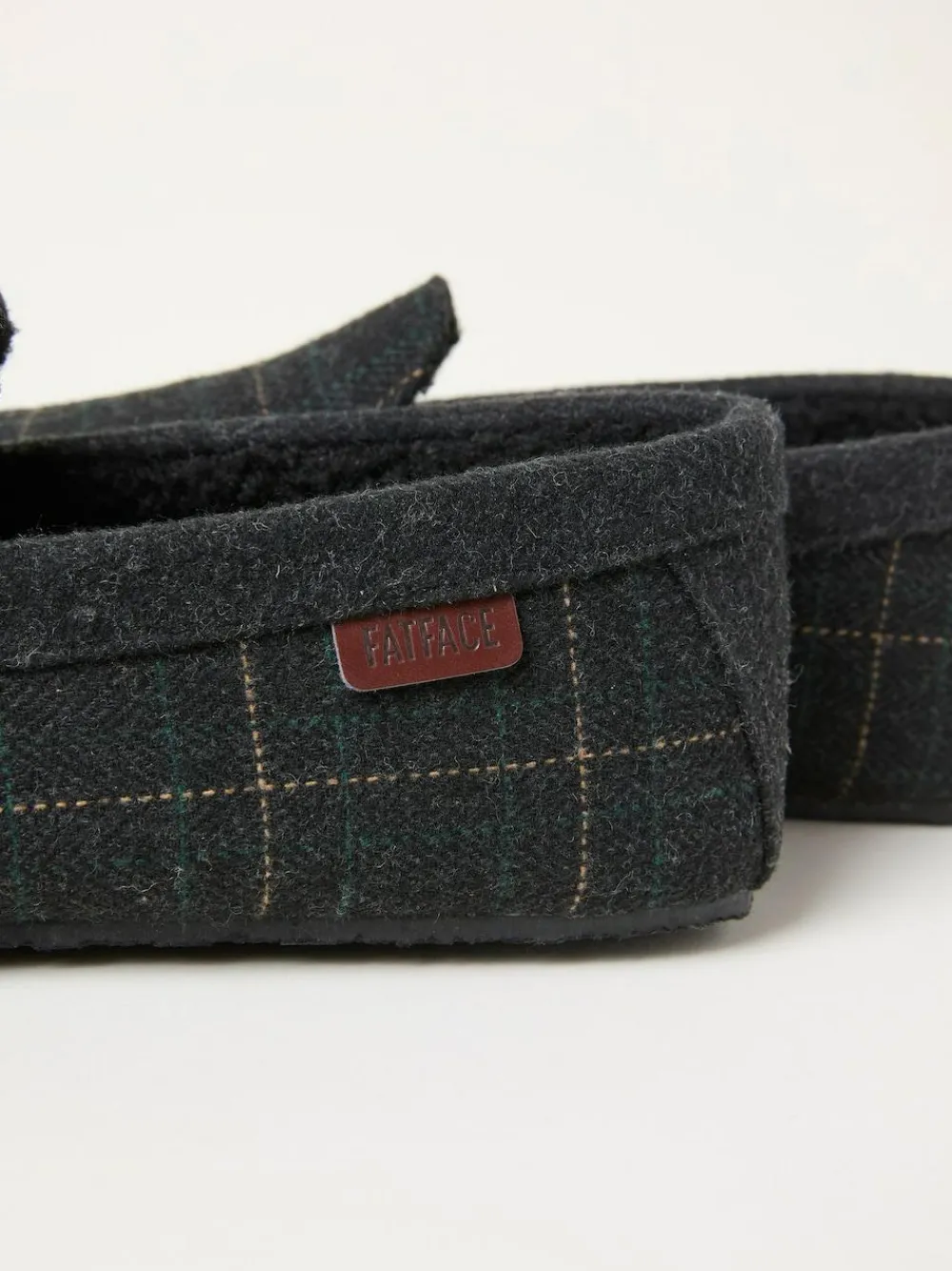 Fat Face FatFace Noah Green Check Moccasin^ Slippers|Slippers