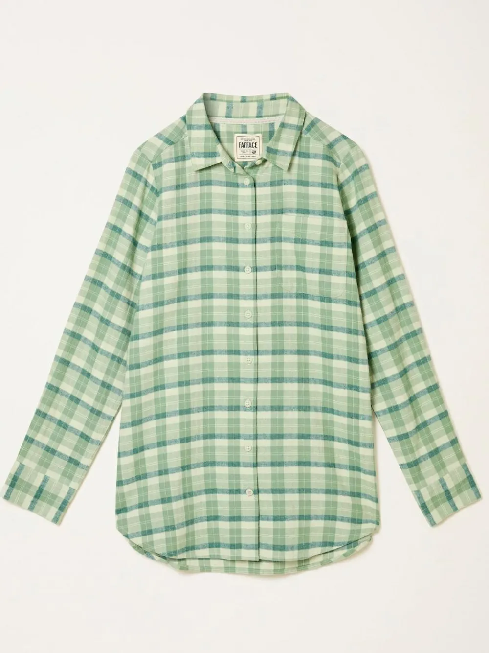 Hot Fat Face FatFace Olivia Green Petite Check Shirt
