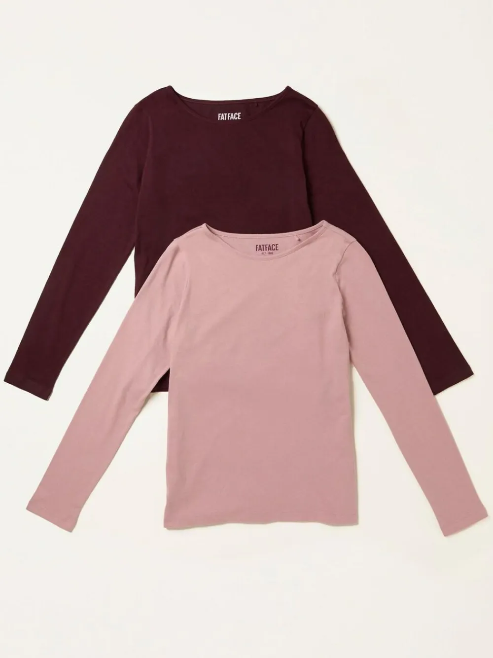 Best Fat Face FatFace 2 Pack Long Sleeve Round Neck T Shirt Purple/Pink