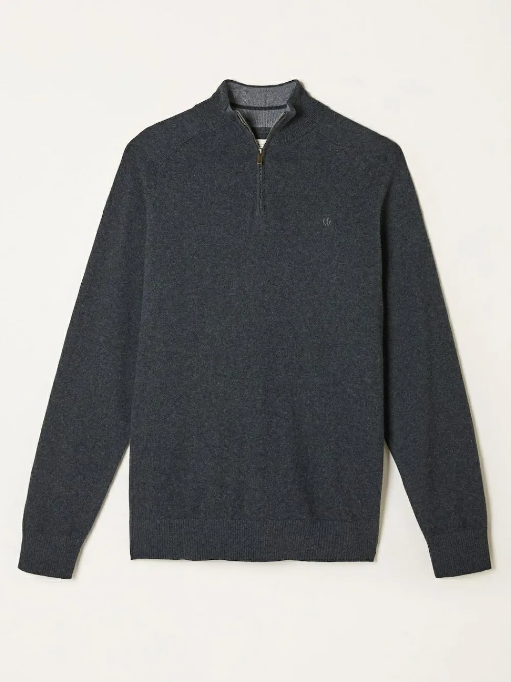 Discount Fat Face FatFace Rye Half Zip Neck Knitted Jumper Charcoal Grey