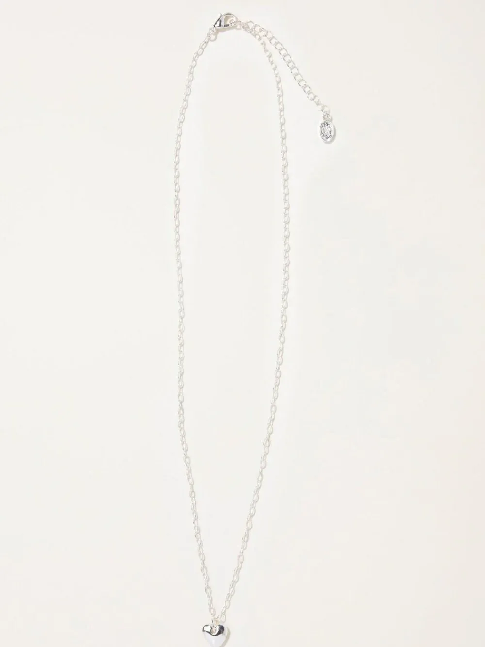 Discount Fat Face FatFace Silver Tone Heart Chain Necklace